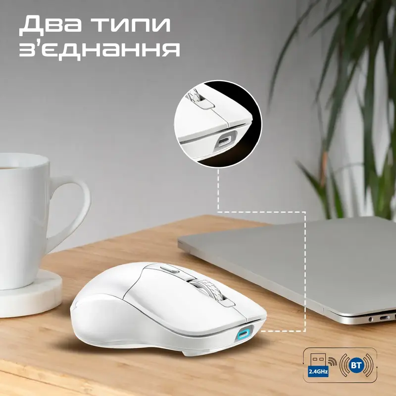 Миша Promate Samo Wireless White (samo.white) - фото - №3