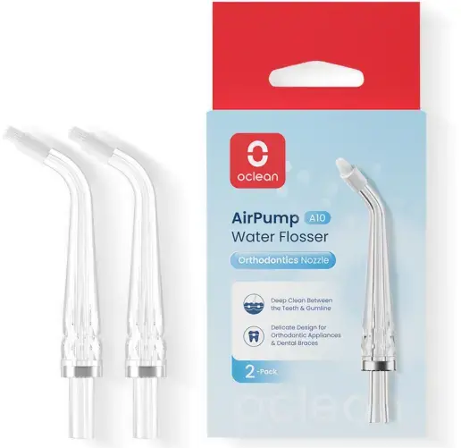 Насадки для ирригатора Oclean Nozzle for A10-Orthodontics 2 шт - фото - №3