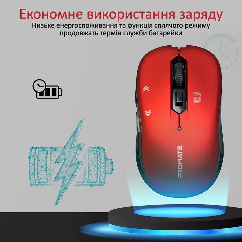 Мышь Promate Slider Wireless Red (slider.red) фото