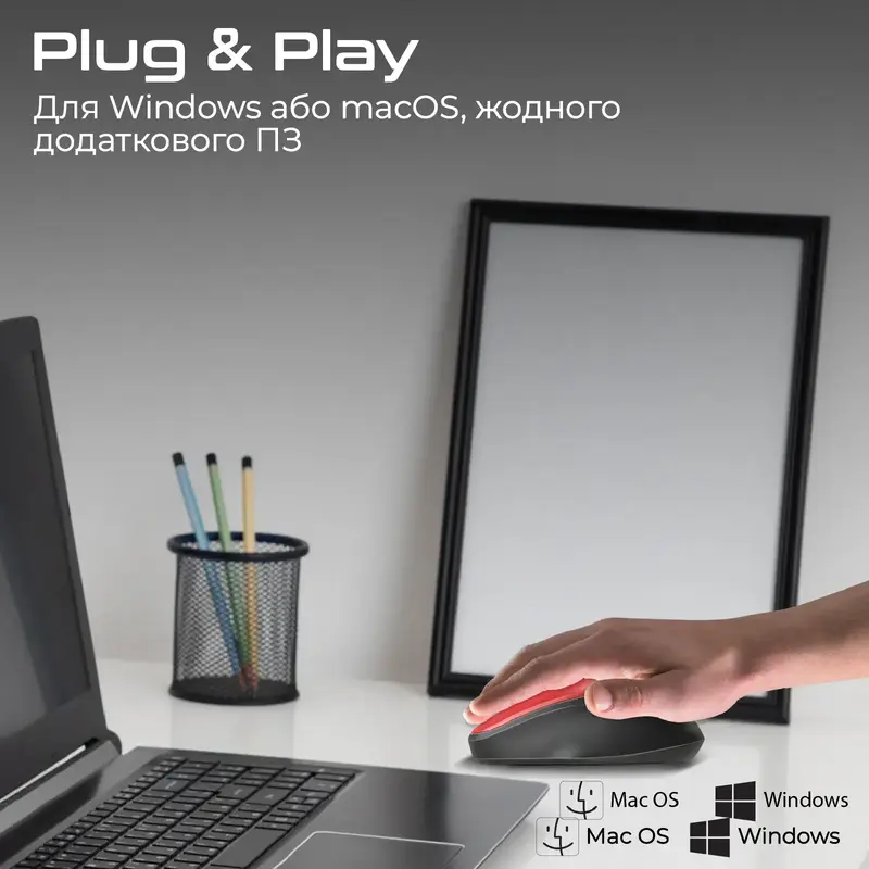 Миша Promate UniGlide Wireless Red (uniglide.red) - фото - №7