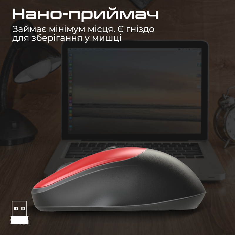 Миша Promate UniGlide Wireless Red (uniglide.red) - фото - №3