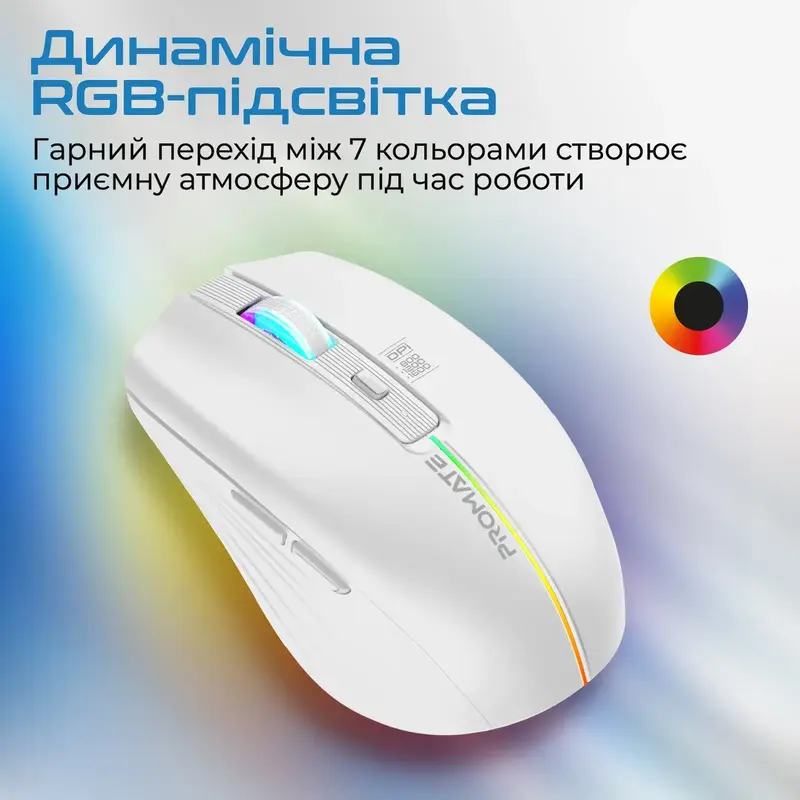 Миша Promate Kitt Wireless White (kitt.white) - фото - №3