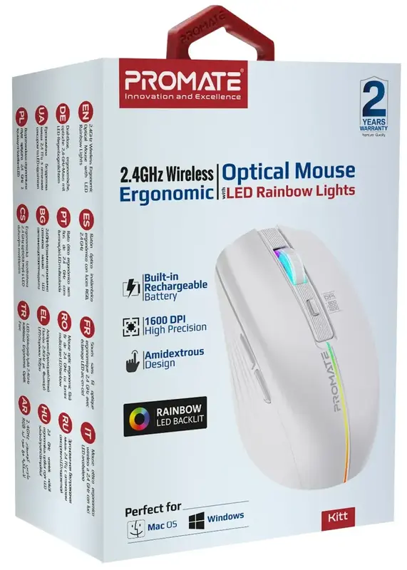 Миша Promate Kitt Wireless White (kitt.white) - фото - №5