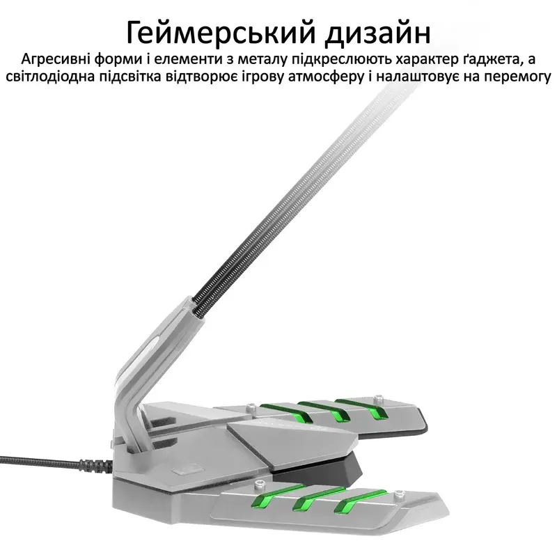 Мікрофон Vertux Streamer-3 LED, USB Grey ( streamer-3.grey) - фото - №4