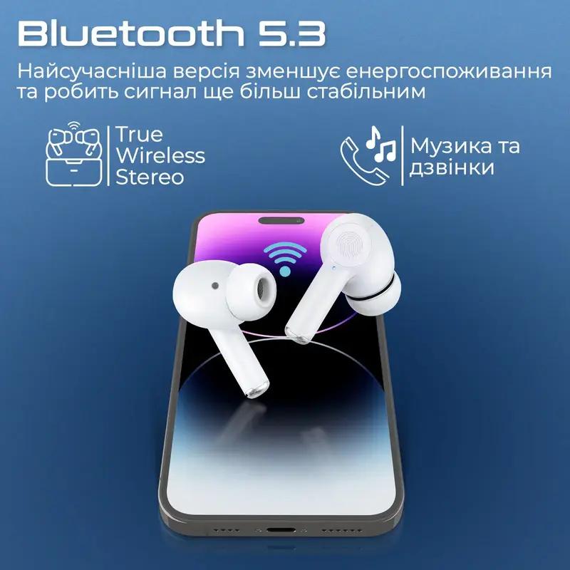 TWS навушники Promate ProPods White (propods.white) - фото - №1