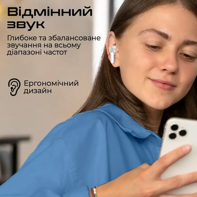 TWS навушники Promate ProPods White (propods.white) - фото - №2