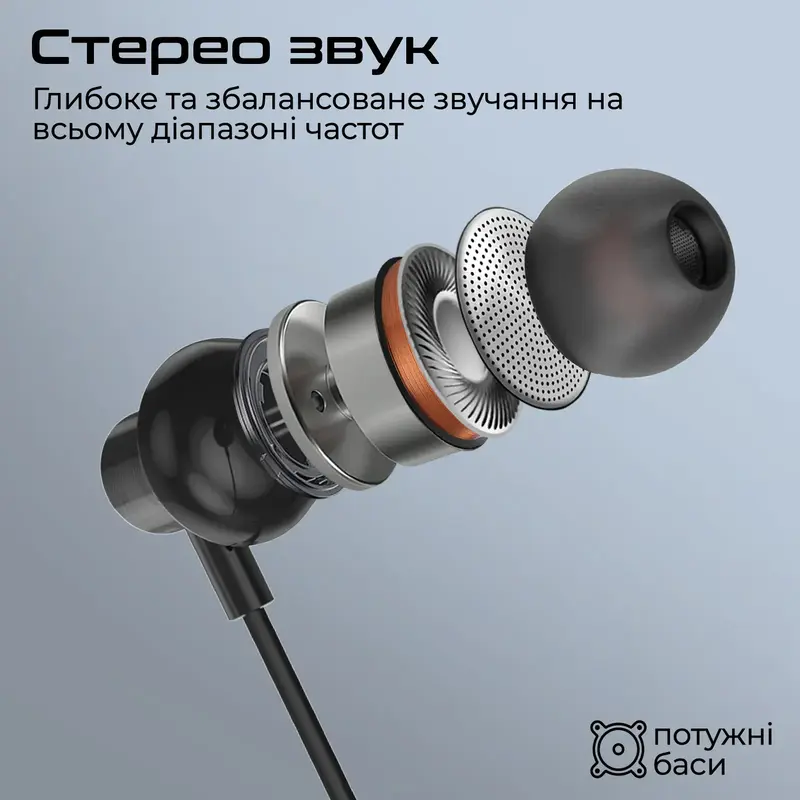 Навушники Promate Silken-C Black (silken-c.black) - фото - №1