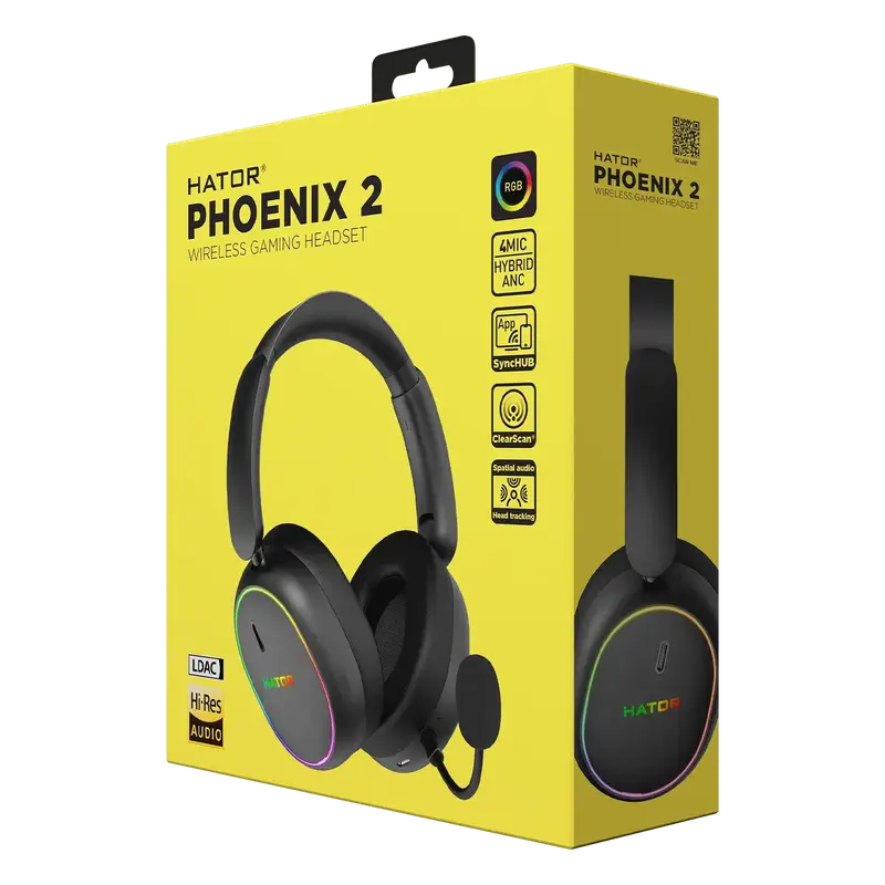 Игровая гарнитура HATOR Phoenix 2 Wireless (ESH40) Black фото