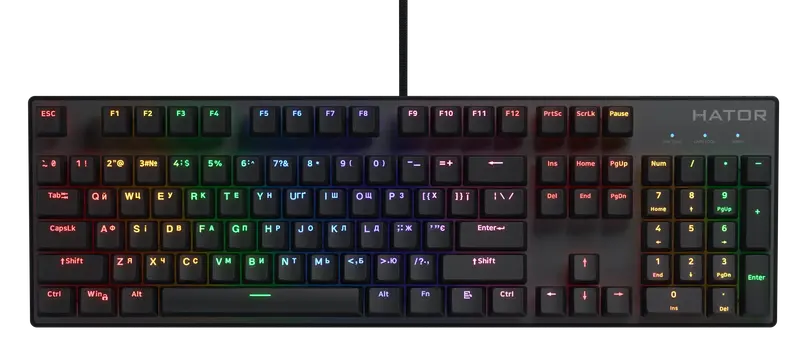 Клавіатура механічна HATOR Icefall Mecha Rainbow (HTK104UA) Black - фото - №0
