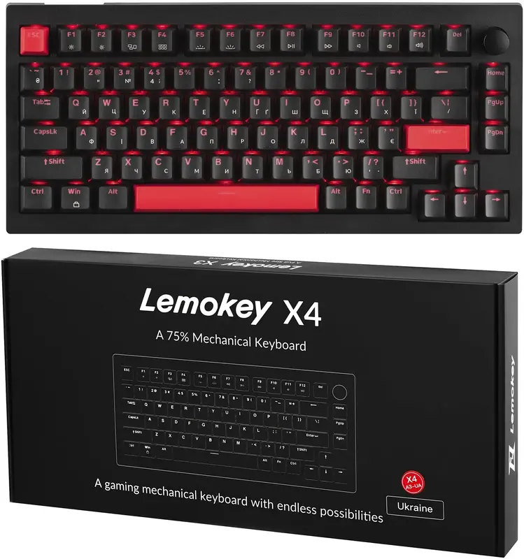 Клавиатура проводная Keychron Brown Lemokey X4 84Key Black фото