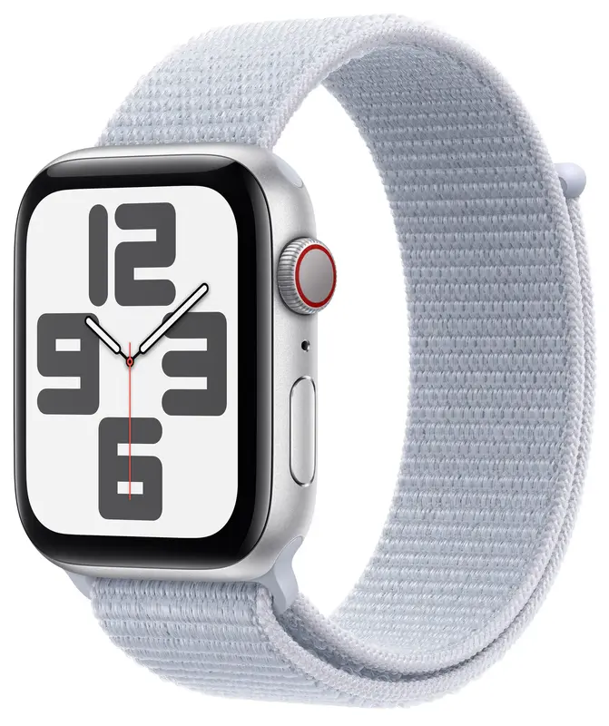 Apple Watch SE GPS + Cellular 40mm Silver Aluminium Case with Blue Cloud Sport Loop - фото - №0