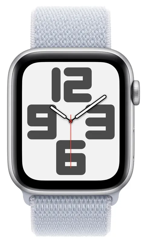 Apple Watch SE GPS + Cellular 40mm Silver Aluminium Case with Blue Cloud Sport Loop - фото - №1