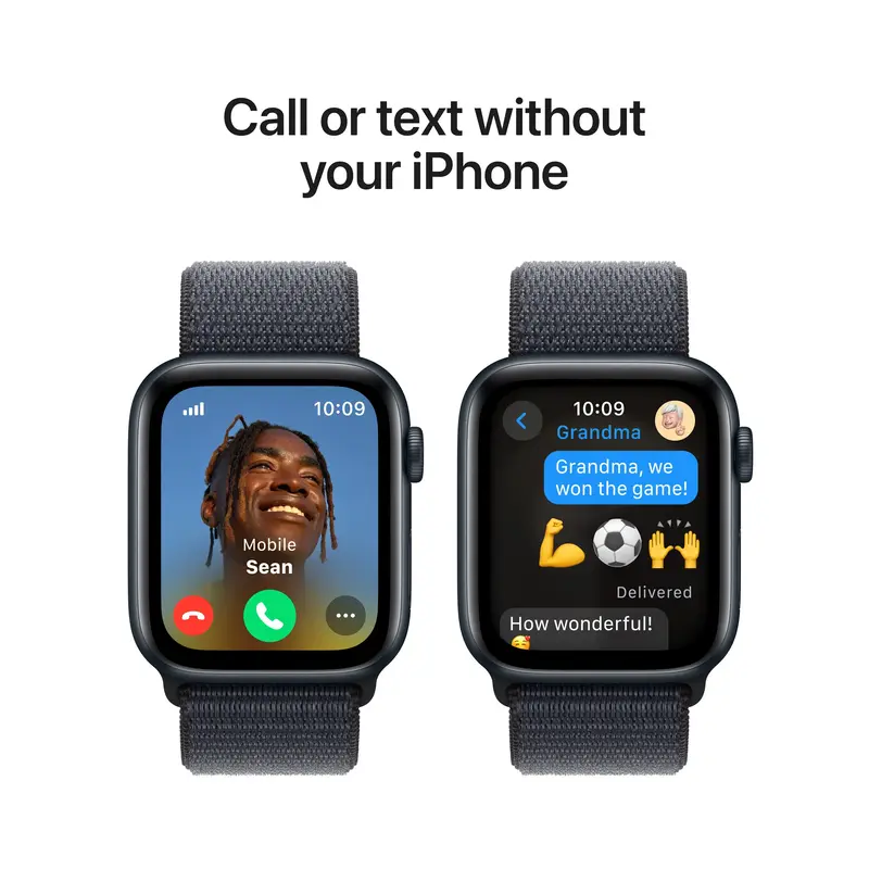 Apple Watch SE GPS + Cellular 44mm Midnight Aluminium Case with Ink Sport Loop - фото - №3