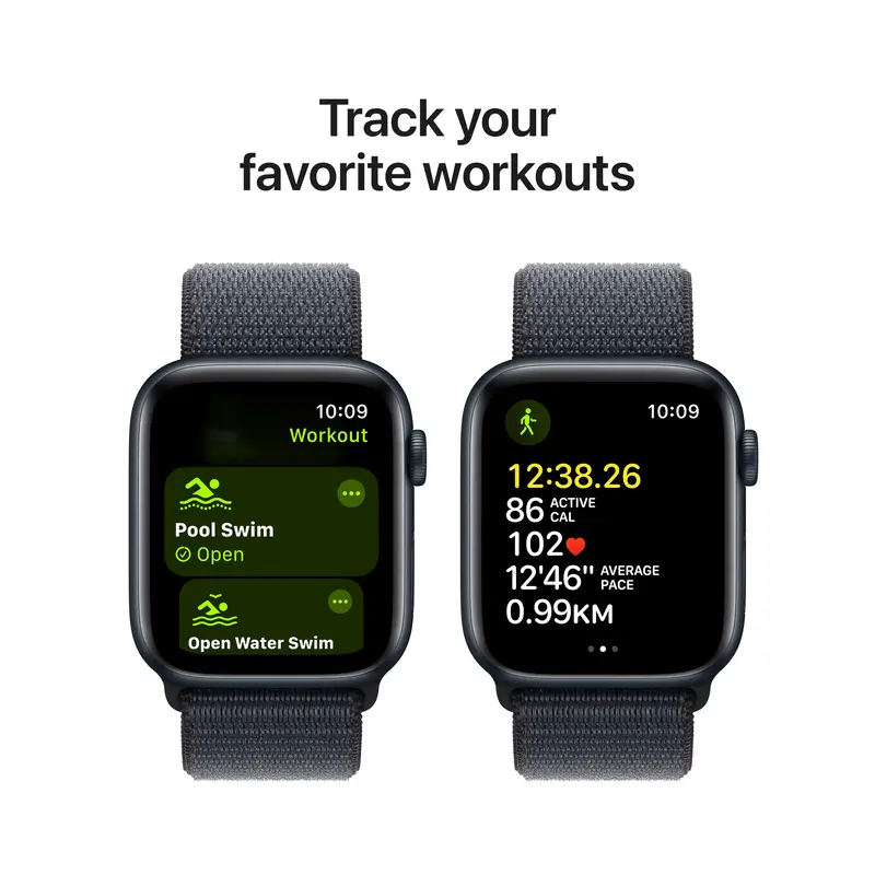 Apple Watch SE GPS + Cellular 44mm Midnight Aluminium Case with Ink Sport Loop - фото - №5