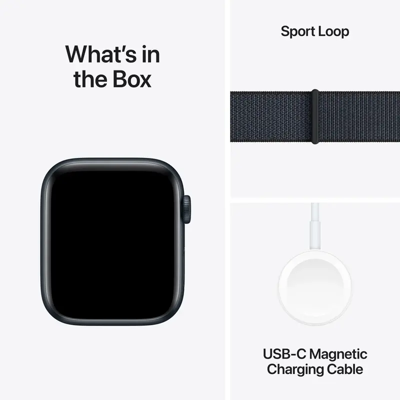Apple Watch SE GPS + Cellular 44mm Midnight Aluminium Case with Ink Sport Loop - фото - №6