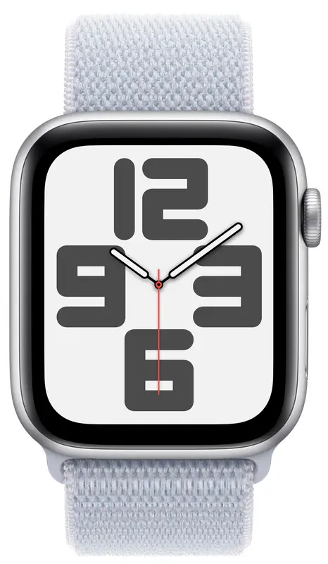 Apple Watch SE GPS + Cellular 44mm Silver Aluminium Case with Blue Cloud Sport Loop - фото - №1