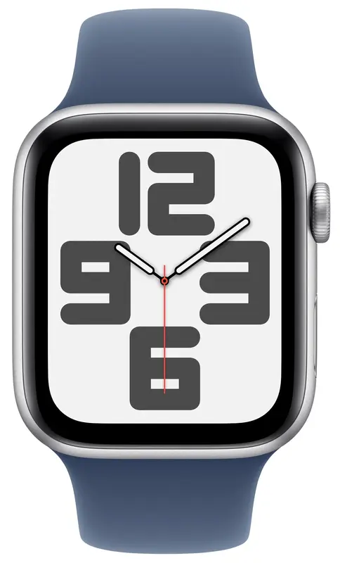 Apple Watch SE GPS + Cellular 44mm Silver Aluminium Case with Denim Sport Band - S/M - фото - №1