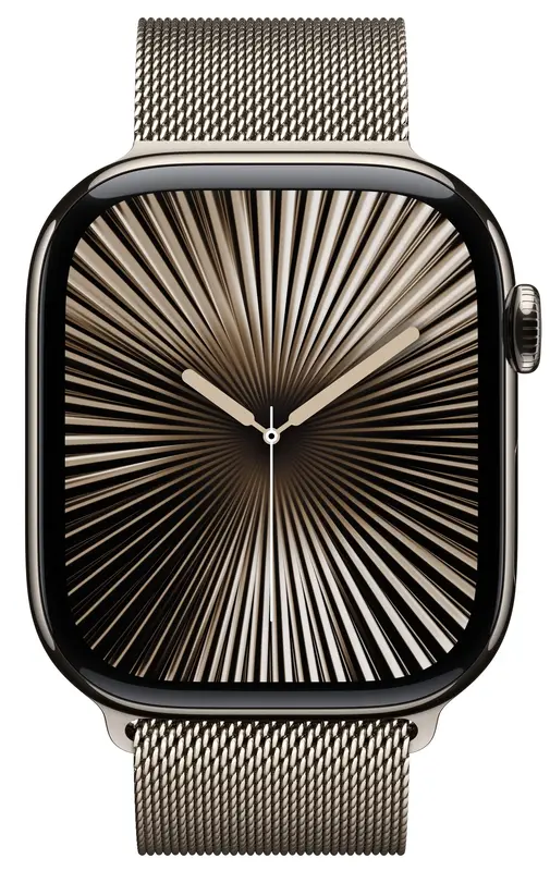 Apple Watch Series 10 GPS + Cellular 46mm Natural Titanium Case with Natural Milanese Loop - S/M - фото - №1