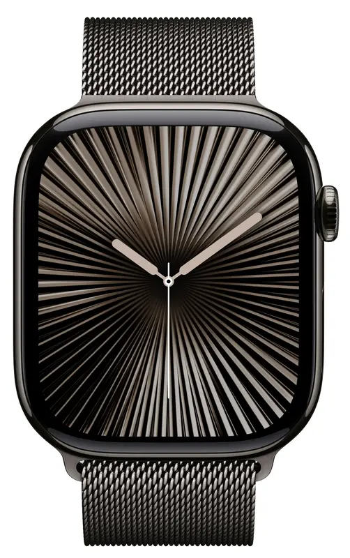 Apple Watch Series 10 GPS + Cellular 46mm Slate Titanium Case with Slate Milanese Loop - S/M - фото - №1