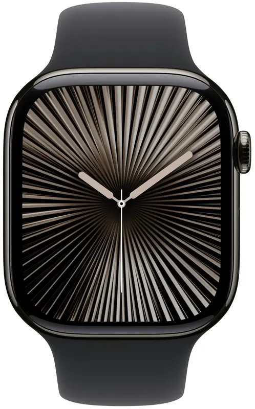 Apple Watch Series 10 GPS + Cellular 42mm Slate Titanium Case with Black Sport Band - S/M - фото - №1