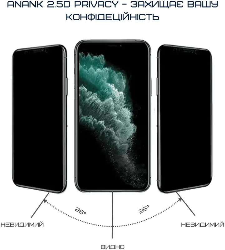 Защитное стекло для iPhone 16 Pro Max Anank 2.5D Privacy(1 pcs)/Curved Clear(1pcs)with installation box (2003215) - фото - №2