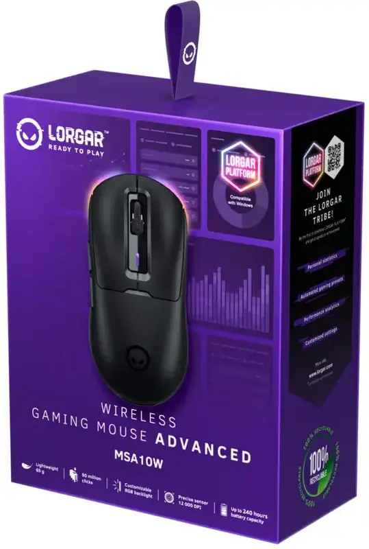 Комп'ютерна миша Lorgar MSA10W Wireless Gaming Black - фото - №10