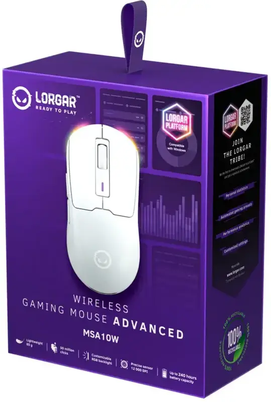 Компьютерная мышь Lorgar MSA10W Wireless Gaming White - фото - №10
