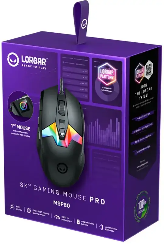 Комп'ютерна миша Lorgar MSP80 Wired Gaming Mouse Pro USB Black - фото - №10
