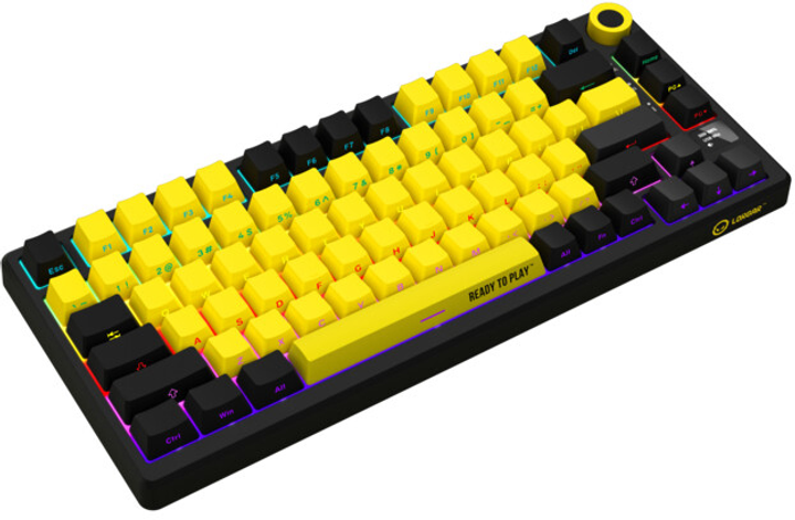 Игровая клавиатура Lorgar KBP7075W Pro Mechanical,RGB,WL/BT/USB Black-Yellow - фото - №4