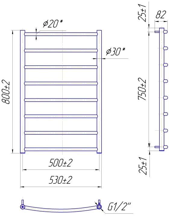 Рушникосушка MARIO водяна Класік, хром (1.1.0107.01.P) - фото - №4