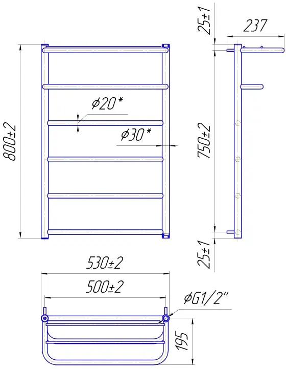 Рушникосушка MARIO водяна Hotel, хром (1.3.4200.01.P) - фото - №6