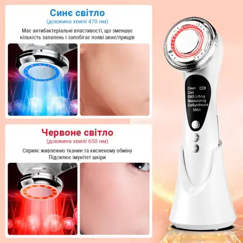 Прилад для ліфтингу AIMED Skin RF Lifting EMS+LED білий - фото - №9
