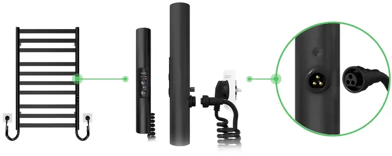 Рушникосушка MARIO електрична Урбан-I, чорний матовий (2.3.8300.10.BM) - фото - №4