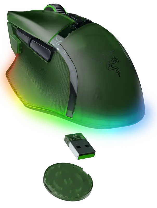 Ігрова миша RAZER Basilisk V3 PRO Wireless Phantom Green - фото - №1