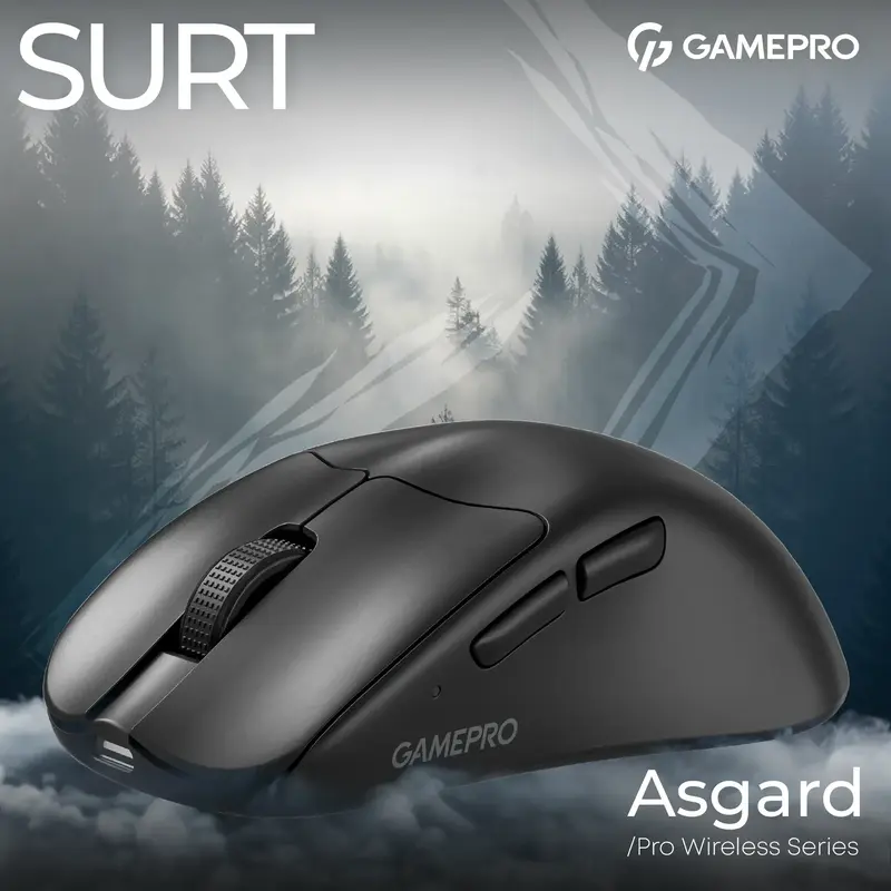 Бездротова ігрова мишка Gamepro Asgard Surt Wireless PAW3395 Soft Touch Ultralight Black (GM017B) - фото - №4