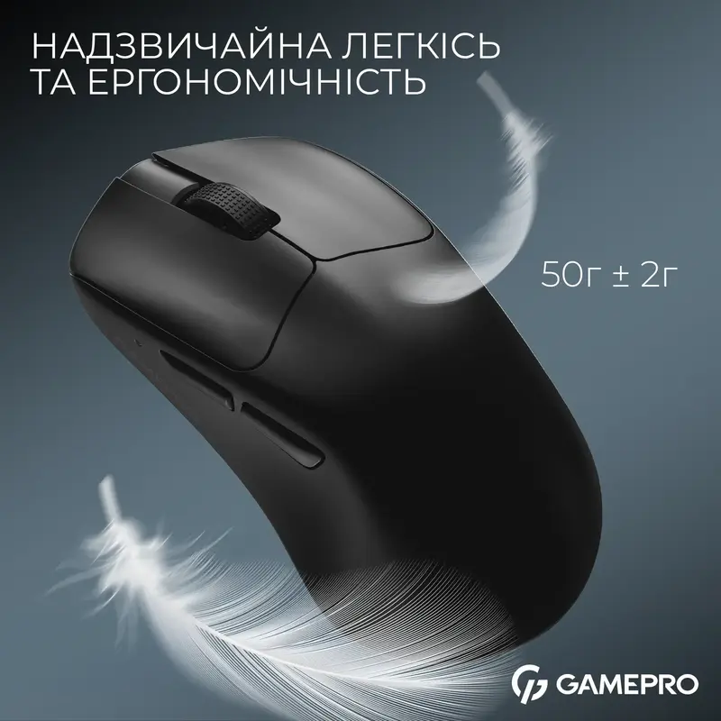 Бездротова ігрова мишка Gamepro Asgard Surt Wireless PAW3395 Soft Touch Ultralight Black (GM017B) - фото - №6