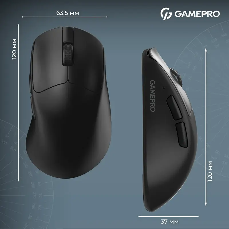 Бездротова ігрова мишка Gamepro Asgard Surt Wireless PAW3395 Soft Touch Ultralight Black (GM017B) - фото - №16