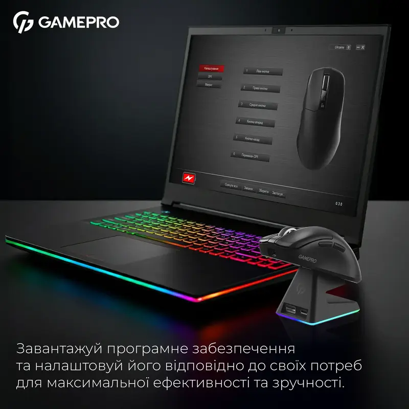Бездротова ігрова мишка GamePro Asgard Thor Wireless PAW3395 RGB Ultralight Black (GM023B) - фото - №9