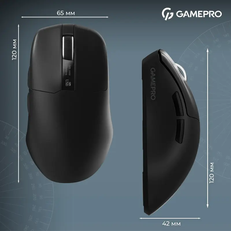 Бездротова ігрова мишка GamePro Asgard Thor Wireless PAW3395 RGB Ultralight Black (GM023B) - фото - №14