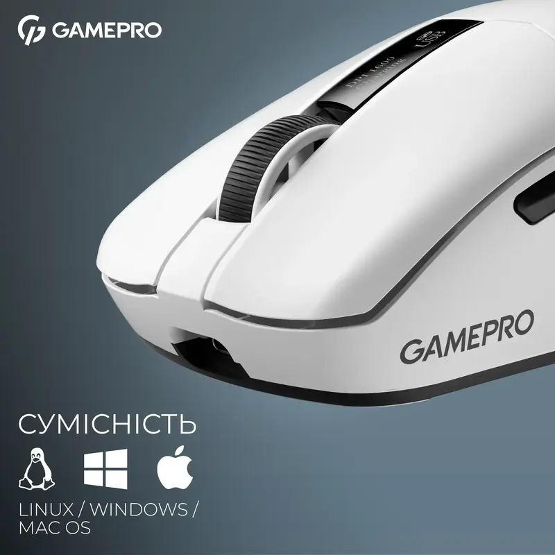 Бездротова ігрова мишка GamePro Asgard Thor Wireless PAW3395 RGB Ultralight White (GM023W) - фото - №12
