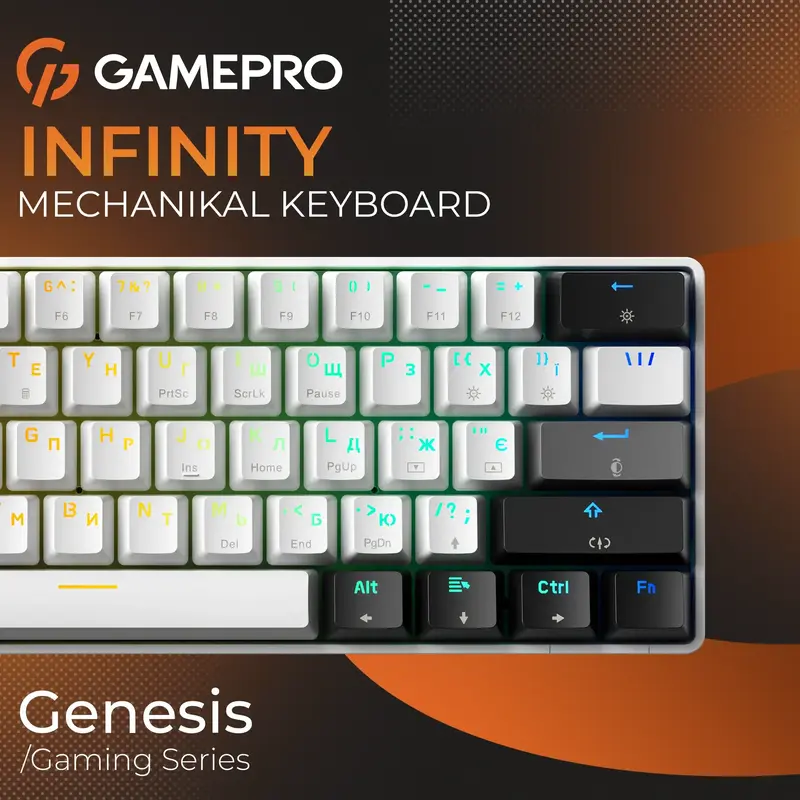 Механічна клавіатура Gamepro Genesis Infinity (MK130BW) Білий - фото - №4