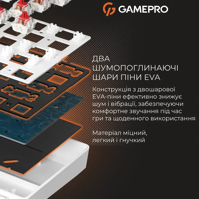 Механічна клавіатура Gamepro Genesis Infinity (MK130BW) Білий - фото - №10