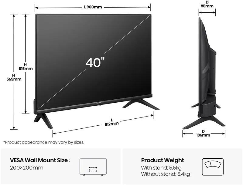 Телевізор Hisense 40A4Q - фото - №2