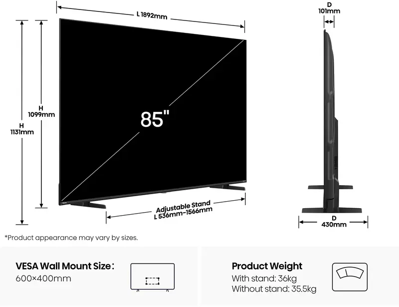 Телевізор Hisense 85A6Q - фото - №1
