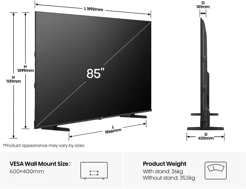 Телевізор Hisense 85E7Q - фото - №2