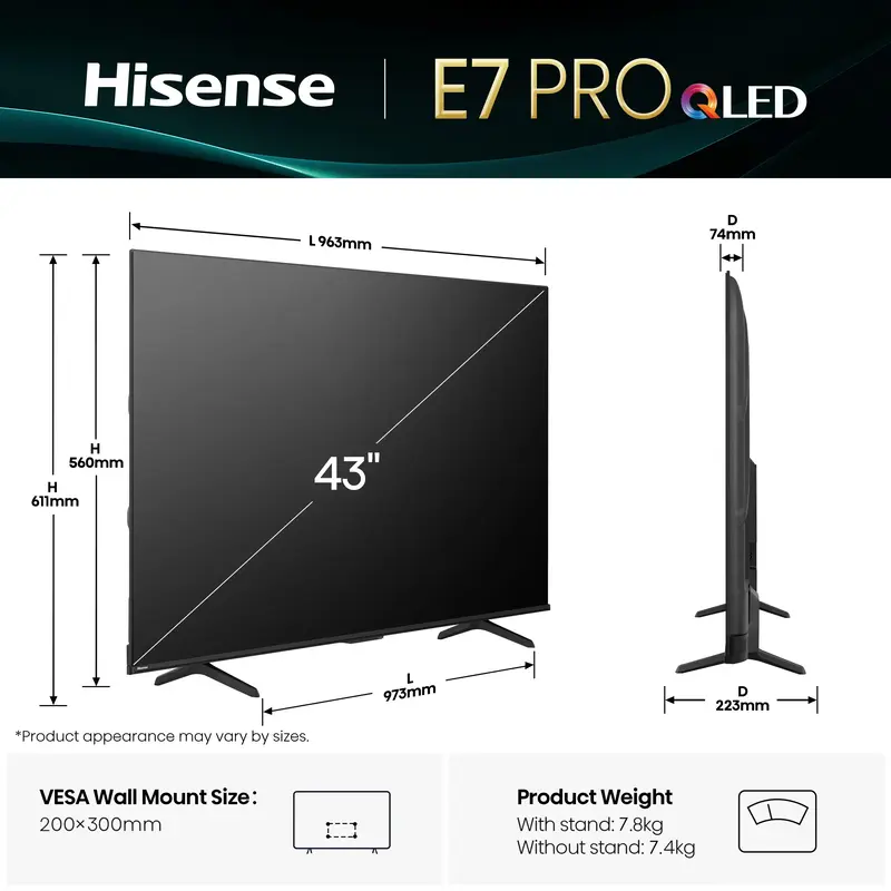 Телевізор Hisense 43E7Q PRO - фото - №1