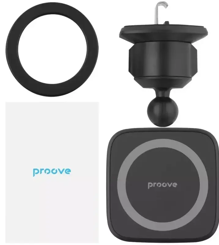 Автомобільний тримач Proove Block Magnetic Air Outlet Car Mount Magnetic Ring (Black) - фото - №3