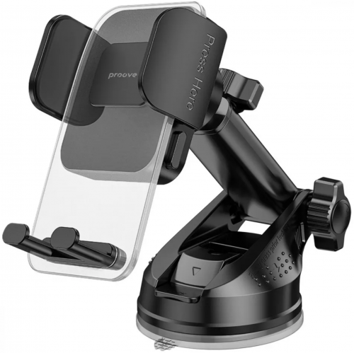 Автомобильный держатель Proove Crystal Clamp Plus Suction Type Car Mount (Black) - фото - №0