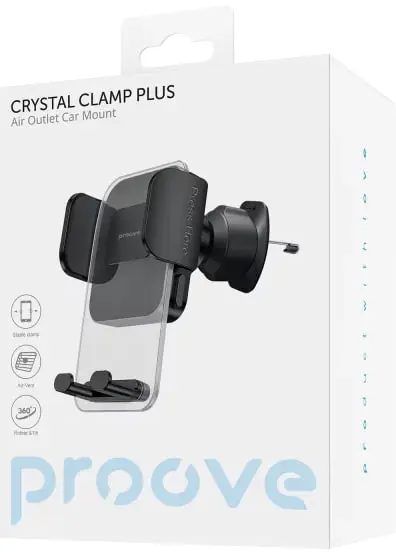Автомобільний тримач Proove Crystal Clamp Plus Air Outlet Car Mount (Black) - фото - №1