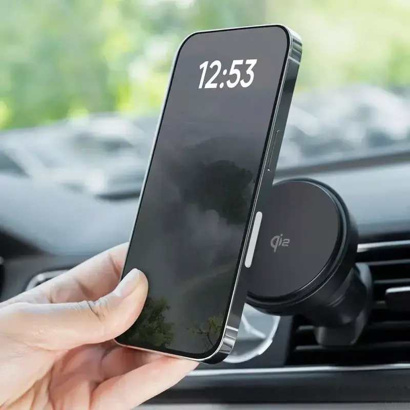 Автомобільний тримач з Бездротовим ЗП Proove Light Circle Qi2 15W (Black) - фото - №3